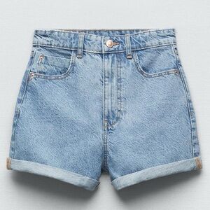 ZARA 1975 HIGH-WAISTED MOM FIT DENIM SHORTS
